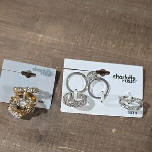 Charlotte Russe Elegant Gold and Silver Ring Collection
